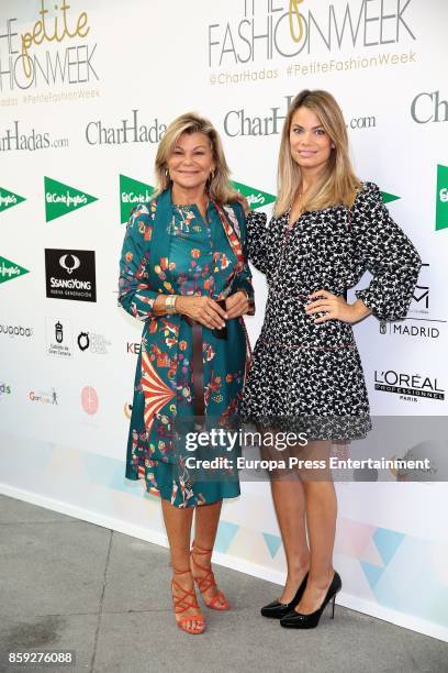 Cari Lapique and Carla Goyanes attend 'The Petite Fashion Week' Photocall at Cibeles Palace on October 6, 2017 in Madrid, Spain.