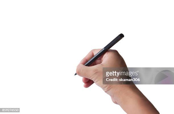 hand writing with black pen - pen stock pictures, royalty-free photos & images