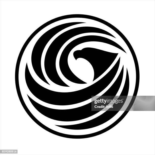 eagle icon - golden eagle flying vector stock illustrations