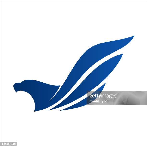 eagle icon - bald eagle flying stock illustrations