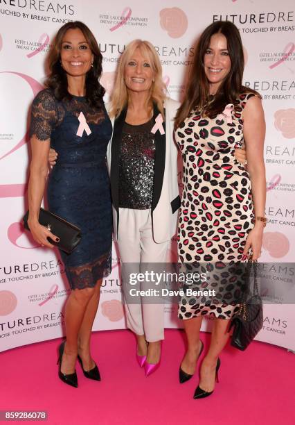 Melanie Sykes, Gaby Roslin and Lisa Snowdon attend the Future Dreams "Make Your Mark" ladies lunch at The Savoy Hotel on October 9, 2017 in London,...