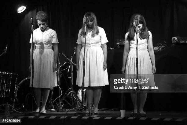 Louise Holland, Anna Snowman and Jessica Newark of The Hey LA's perform at the Roadhouse during the Twin Peaks UK Festival 2017 at Hornsey Town Hall...