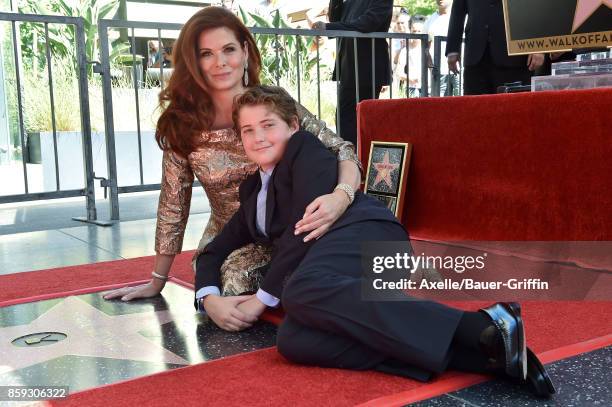 Actress Debra Messing and son Roman Walker Zelman attend the ceremony honoring Debra Messing with star on the Hollywood Walk of Fame on October 6,...