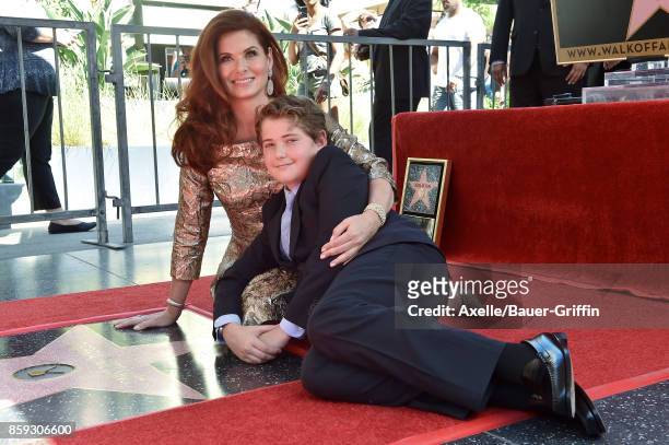 Actress Debra Messing and son Roman Walker Zelman attend the ceremony honoring Debra Messing with star on the Hollywood Walk of Fame on October 6,...