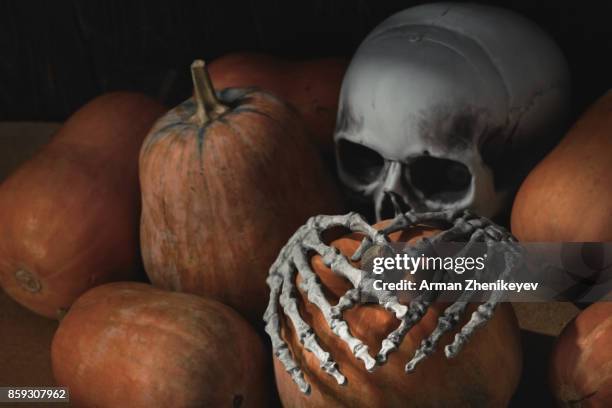 halloween - human skeleton ground stock pictures, royalty-free photos & images