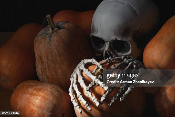 halloween - ugly pumpkins stock-fotos und bilder