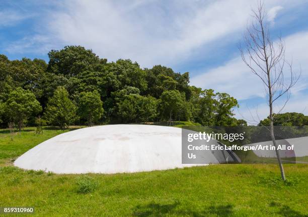 The concrete shells of the Teshima art museum, Kagawa prefectiure, Teshima, Japan on August 23, 2017 in Teshima, Japan.