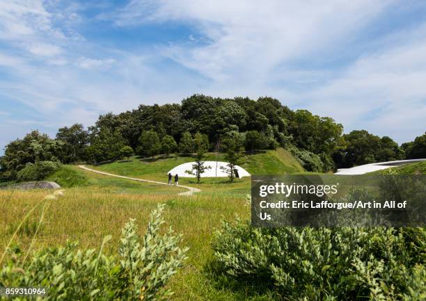 The concrete shells of the Teshima art museum, Kagawa prefectiure, Teshima, Japan on August 23, 2017 in Teshima, Japan.