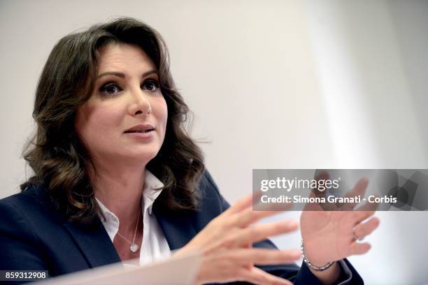 Anna Falcone during the Press Conference for the relaunch of the political subject of Left: Alleanza popolare per la democrazia e l'uguaglianza , on...