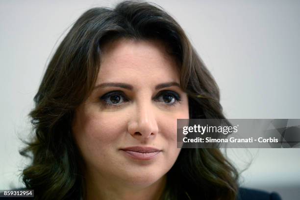 Anna Falcone during the Press Conference for the relaunch of the political subject of Left: Alleanza popolare per la democrazia e l'uguaglianza , on...