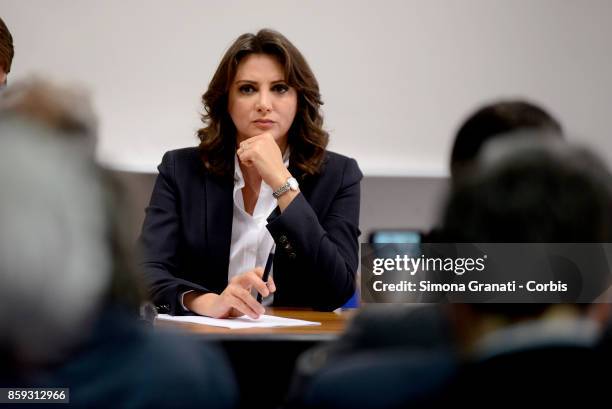 Tomaso Montanari and Anna Falcone during the Press Conference for the relaunch of the political subject of Left: Alleanza popolare per la democrazia...