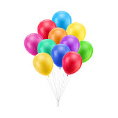 Bundle colored balloons isolated