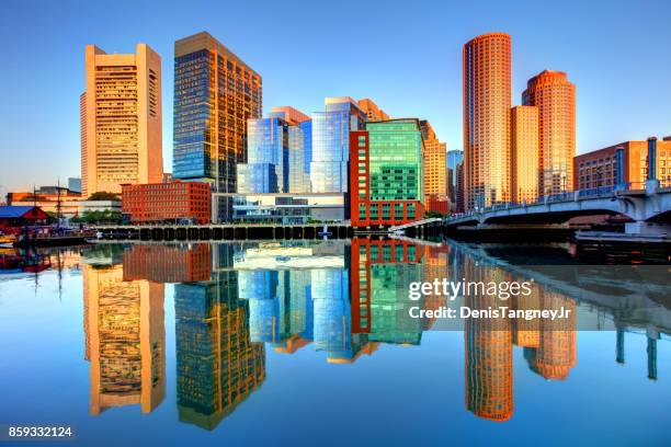 downtown boston skyline - south boston massachusetts stock pictures, royalty-free photos & images