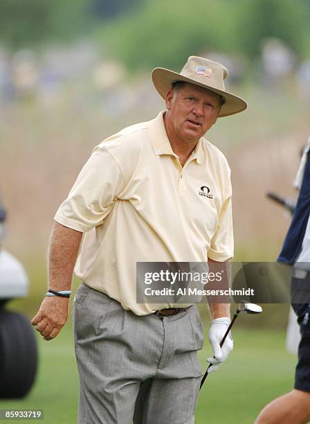 Larry Ziegler plays from the fourth fairway during the first round of the 2005 Liberty Mutual Legends of Golf tournament, April 22, in Savannah.