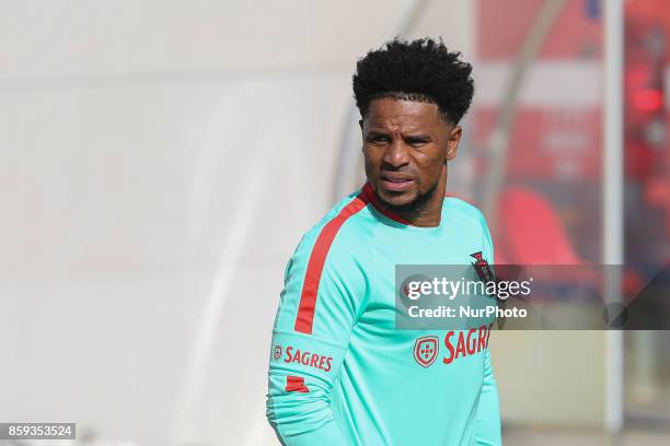 Portugals defender Eliseu in action during National Team Training session before the match between Portugal and Switzerland at City Football in...