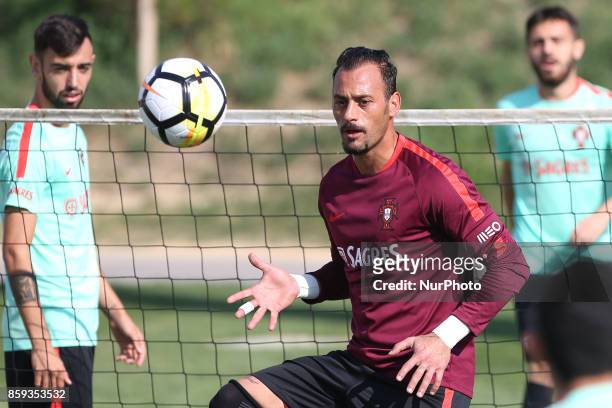 Portugals goalkeeper Beto in action during National Team Training session before the match between Portugal and Switzerland at City Football in...