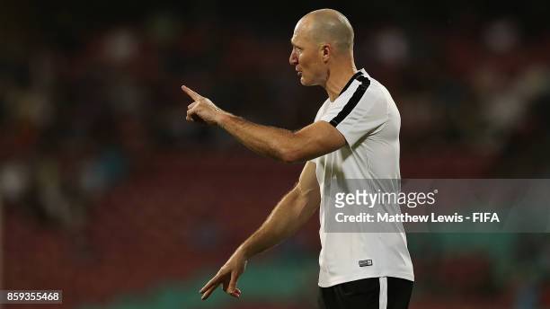 Danny Hay, Head Coach of New Zealand in action during the FIFA U-17 World Cup India 2017 group B match between Paraguay and New Zealand at Dr DY...