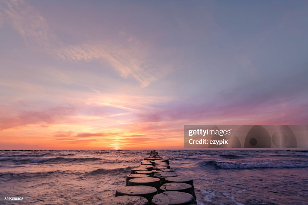 Sunset east baltic sea