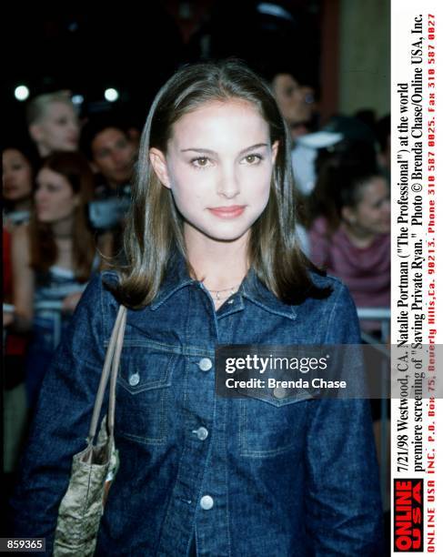 Westwood, CA. Natalie Portman at the world premiere screening of "Saving Private Ryan."