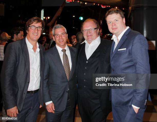 Uwe Schott, Craig Gering, Volker Bruch and Michael Polle attend the premiere of Beta Film's 'Babylon Berlin' after party on October 6, 2017 in Los...