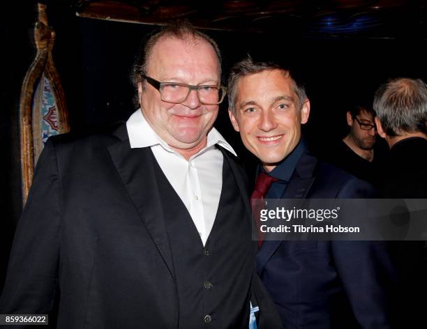 Stefan Arndt and Volker Bruch attend the premiere of Beta Film's 'Babylon Berlin' after party on October 6, 2017 in Los Angeles, California.