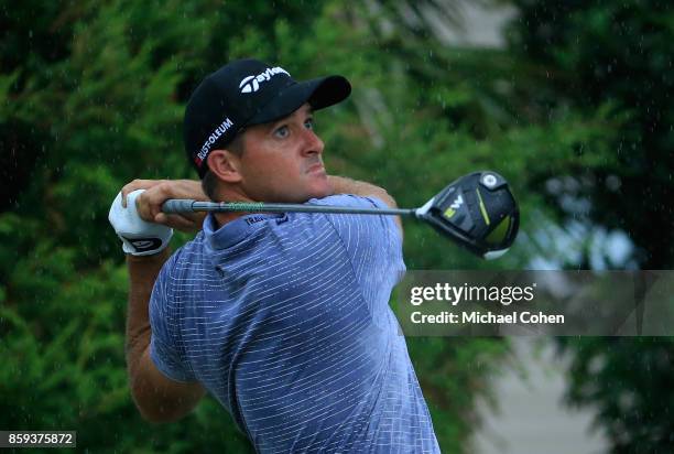 Sam Saunders hits a drive during the third round of the Web.com Tour Championship held at Atlantic Beach Country Club on September 30, 2017 in...