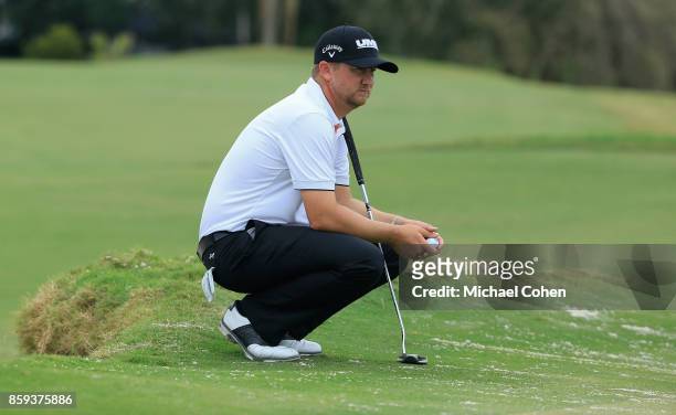 Brice Garnett looks on during the third round of the Web.com Tour Championship held at Atlantic Beach Country Club on September 30, 2017 in Atlantic...