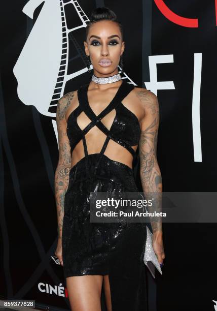 Fashion Model / TV Personality AzMarie Livingston attends the 4th Annual CineFashion Film Awards at The El Capitan Theatre on October 8, 2017 in Los...