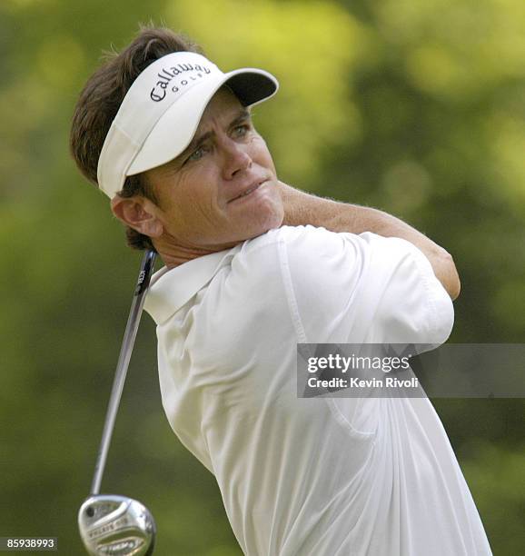 Brian Henninger tees off on the 13th hole during the final round of the 2005 Nationwide Tour Xerox Classic in Rochester, New York onSunday, August...