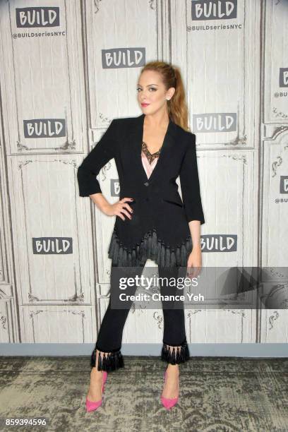 Elizabeth Gillies attends Build series to discuss "Dynasty" at Build Studio on October 9, 2017 in New York City.