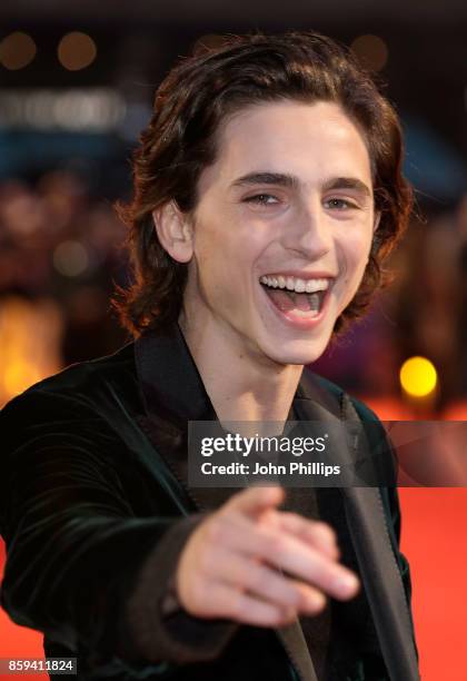 Timothee Chalamet attends the Mayor Of London Gala & UK Premiere of "Call Me By Your Name" during the 61st BFI London Film Festival on October 9,...