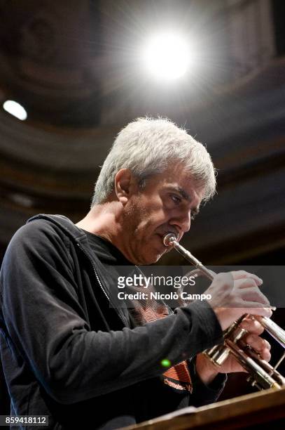 Giorgio Li Calzi performs on stage during Portici di Carta . Portici di Carta is an annual event where 128 book sellers are placed in the Turin...