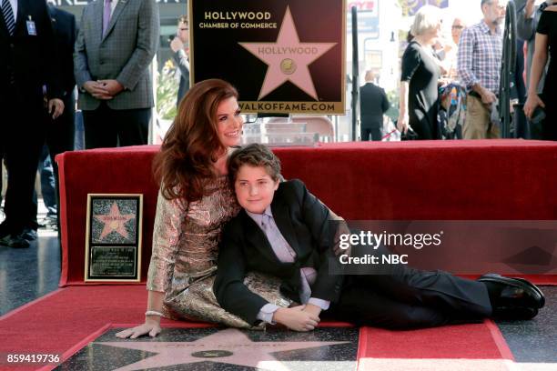 Debra Messing on the Hollywood Walk of Fame" -- Pictured: Debra Messing, Roman Walker Zelman at the honoring of Debra Messing with a star on the...