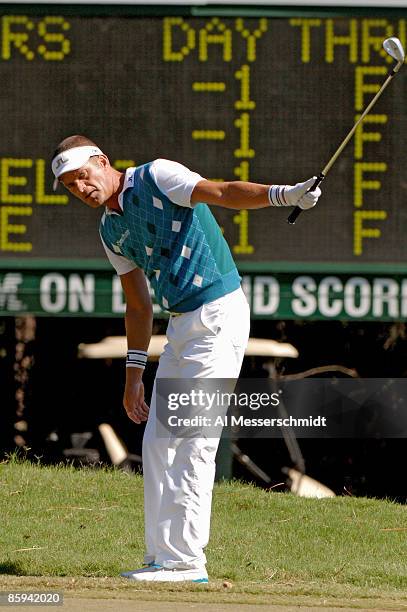 Jesper Parnevik misses a birdie putt on the third hole during the first round on the Copperhead Course of the 2005 Chrysler Championship October 27...