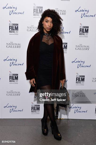 Singer Lianne La Havas attends the UK Premiere of "Loving Vincent" during the 61st BFI London Film Festival on October 9, 2017 in London, England.