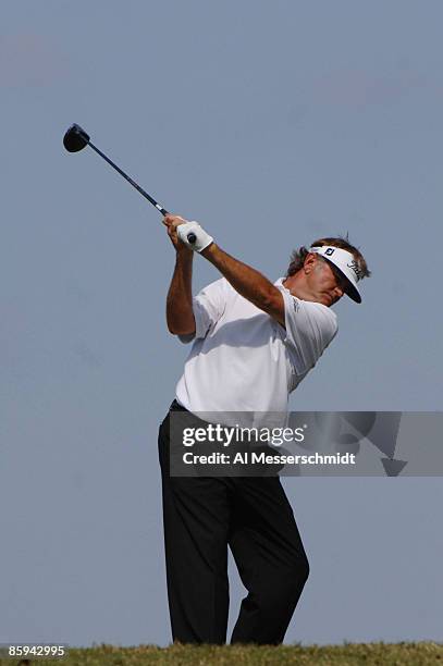 Tommy Armour III drives from the elevated sixth tee during the final round of the 2005 Chrysler Championship October 30 in Palm Harbor.