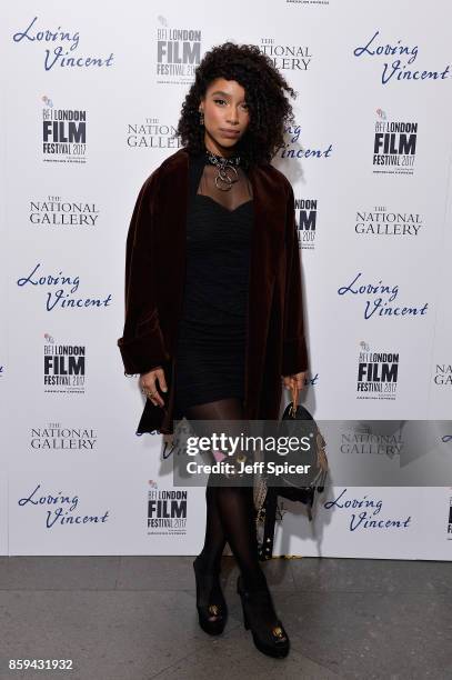 Singer Lianne La Havas attends the UK Premiere of "Loving Vincent" during the 61st BFI London Film Festival on October 9, 2017 in London, England.