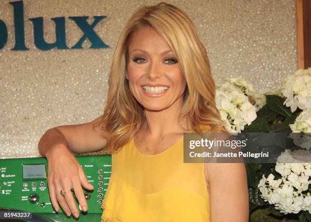 Personality Kelly Ripa launches the new Electrolux limited edition Kelly Green shade at Banchet Florist on April 13, 2009 in New York City.