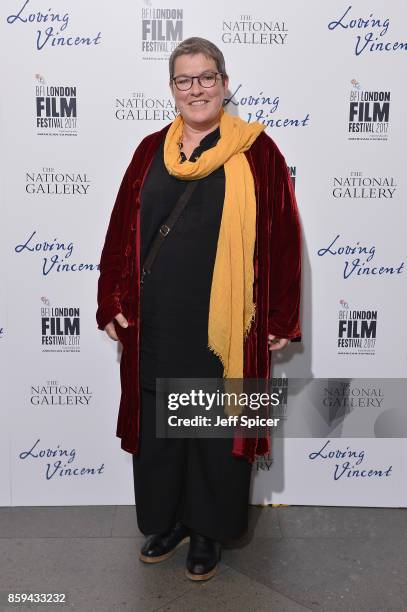 Painter Sarah Wimperis attends the UK Premiere of "Loving Vincent" during the 61st BFI London Film Festival on October 9, 2017 in London, England.