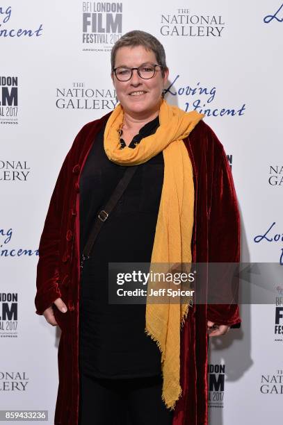 Painter Sarah Wimperis attends the UK Premiere of "Loving Vincent" during the 61st BFI London Film Festival on October 9, 2017 in London, England.