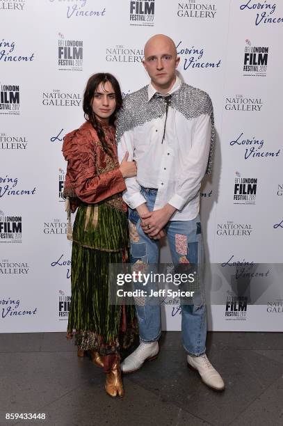 Finn Mactaggart and guest attend the UK Premiere of "Loving Vincent" during the 61st BFI London Film Festival on October 9, 2017 in London, England.