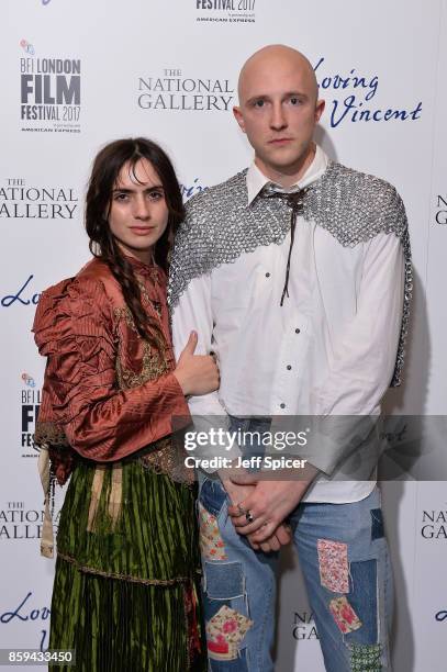 Finn Mactaggart and guest attend the UK Premiere of "Loving Vincent" during the 61st BFI London Film Festival on October 9, 2017 in London, England.