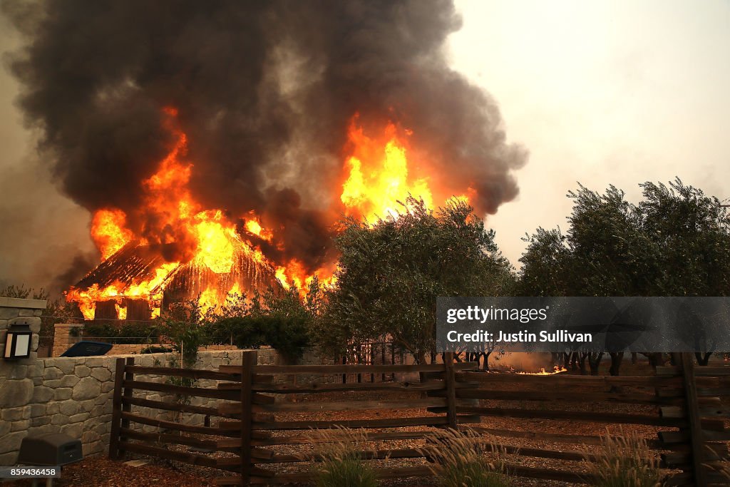 Multiple Wildfires Destroy Homes, Threaten California Wine Country
