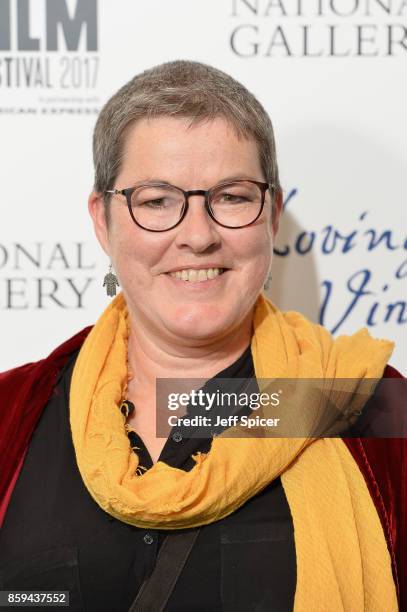 Painter Sarah Wimperis attends the UK Premiere of "Loving Vincent" during the 61st BFI London Film Festival on October 9, 2017 in London, England.