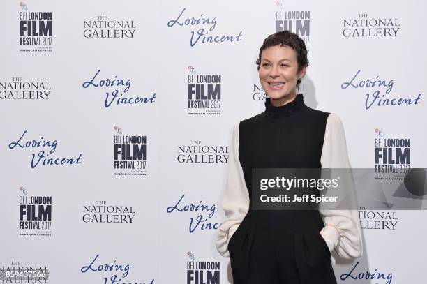 Actress Helen McCrory attends the UK Premiere of "Loving Vincent" during the 61st BFI London Film Festival on October 9, 2017 in London, England.