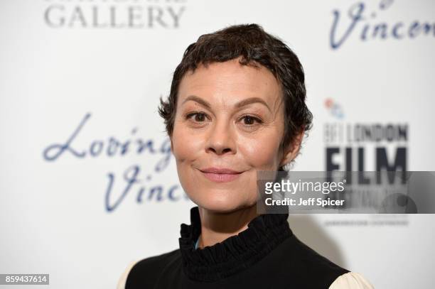 Actress Helen McCrory attends the UK Premiere of "Loving Vincent" during the 61st BFI London Film Festival on October 9, 2017 in London, England.