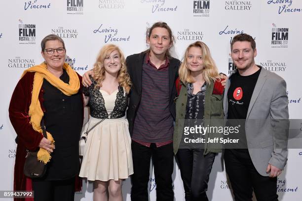 Painters Sarah Wimperis, Sandra Hickey, Mark Boston, Nica Harrison and Seamas O Labhradha attend the UK Premiere of "Loving Vincent" during the 61st...
