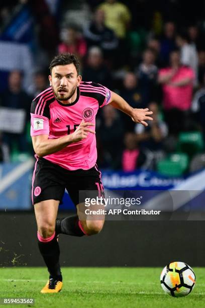 Scotland's Robert Snodgrass controls the ball during the FIFA World Cup 2018 qualification football match between Slovenia and Scotland at Stadium...