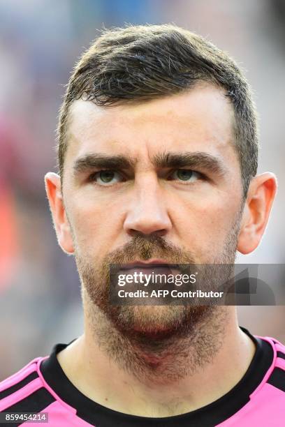 Scotland's midfielder James McArthur looks on prior to the FIFA World Cup 2018 qualification football match between Slovenia and Scotland at Stadium...