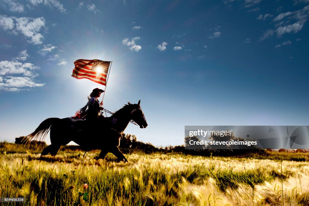 American Flag Cowgirl